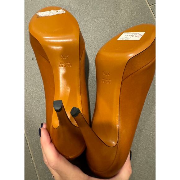 New in Box GUCCI Nappa Betty Plattorm Pumps size 37.5 Caramel Brown $600 - Picture 5 of 6